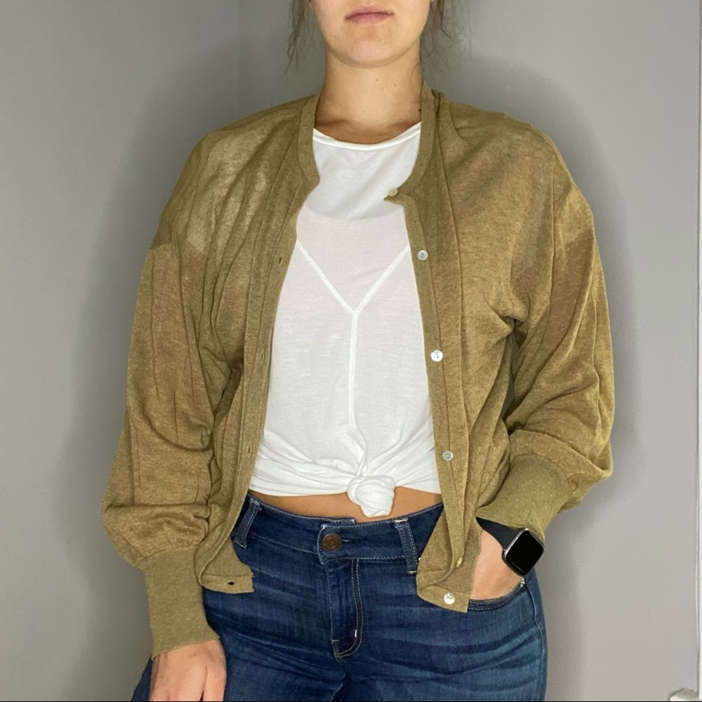 Zara Linen Blend Button Down Lightweight Cardigan Size Small - Picture 1 of 15